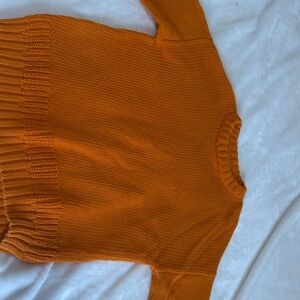 Zara Vibrant Orange Crew Neck Sweater
